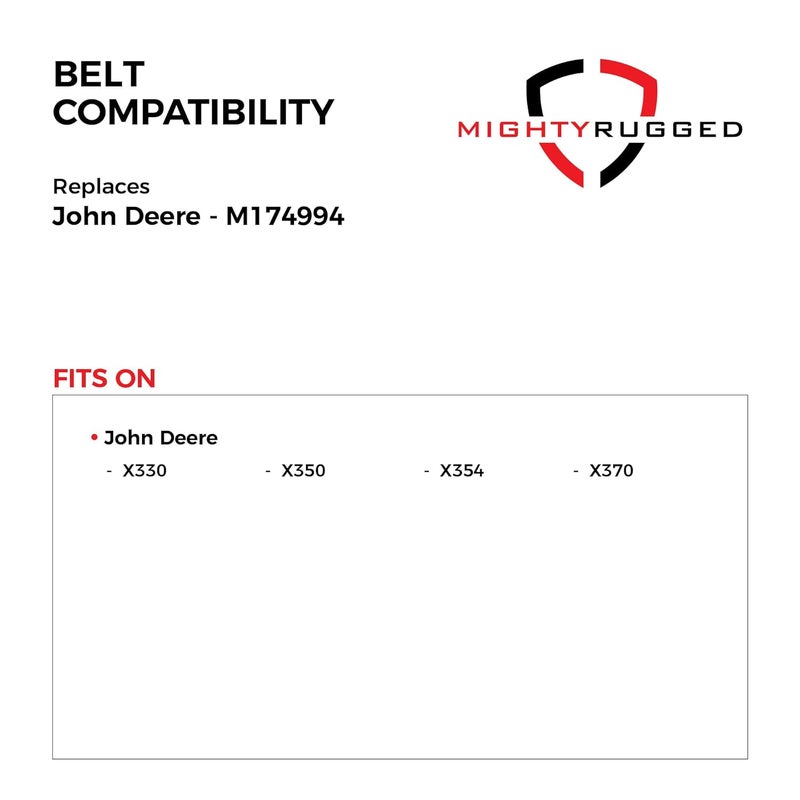 MightyRugged M174994 42 Inch Deck Belt Replacement - Belt Length 144.8" - Heavy-Duty, Durable, Aramid Cord Mower Deck Belt Replacement for X330, X350, X354, X370 - Image 3